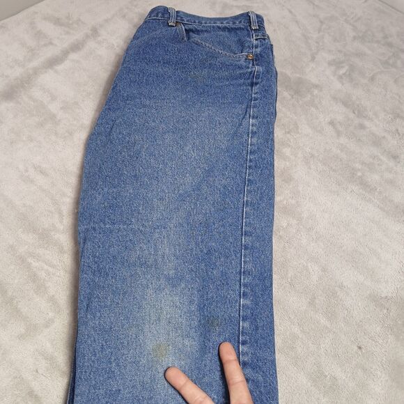 Vtg 80s Lee Storm Rider Jeans Men 42x34 (fits 38x32) Union Made USA Classic Work - Picture 13 of 16